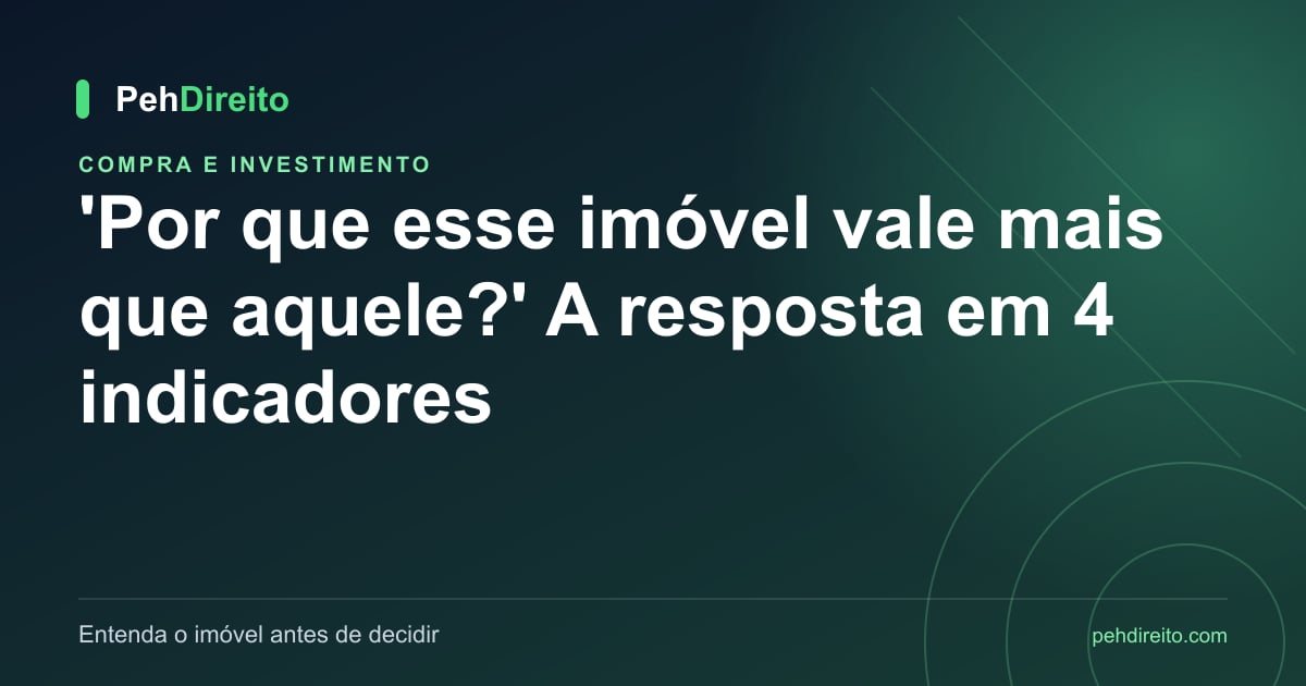 'Por que esse imóvel vale mais que aquele?' A resposta em 4 indicadores