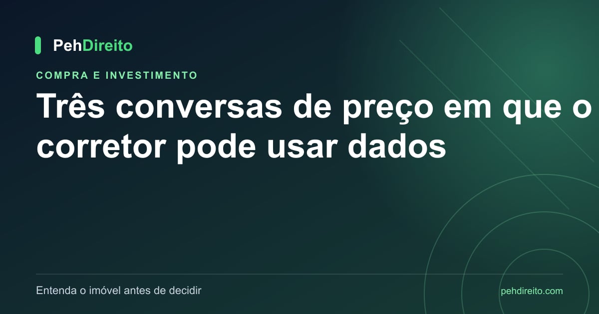 Três conversas de preço em que o corretor pode usar dados
