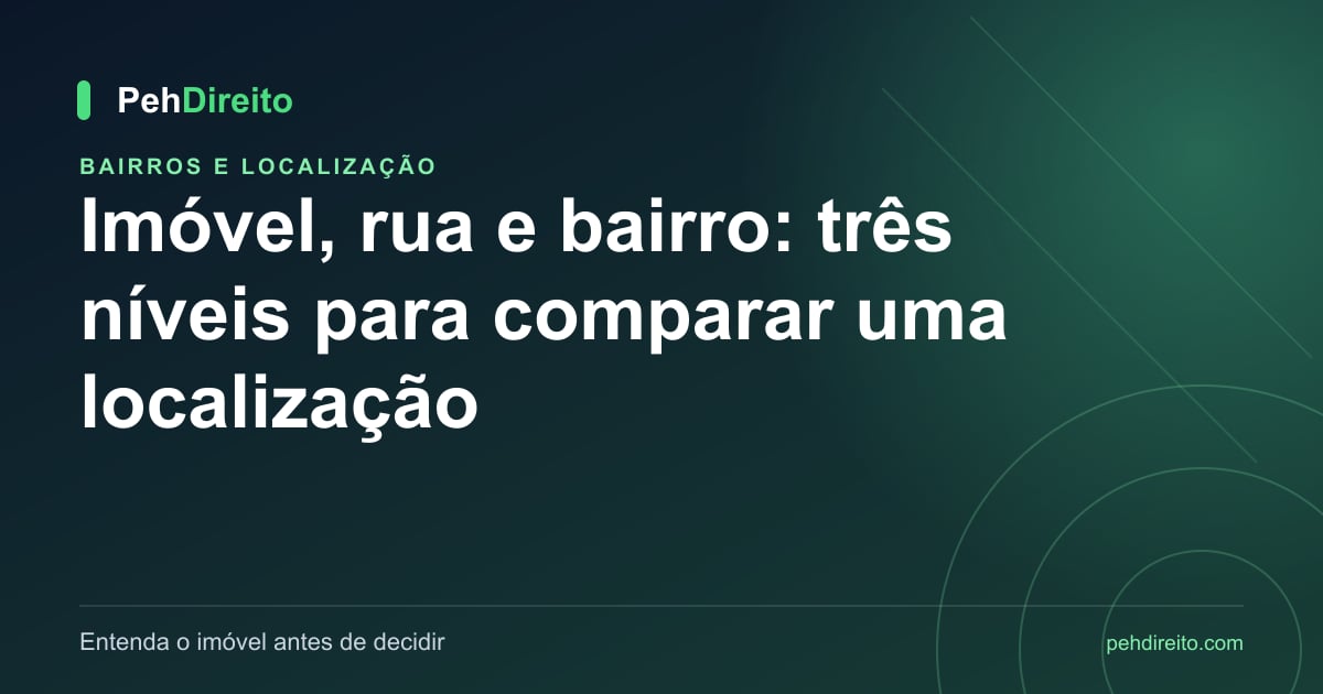Imóvel, rua e bairro: três níveis para comparar uma localização